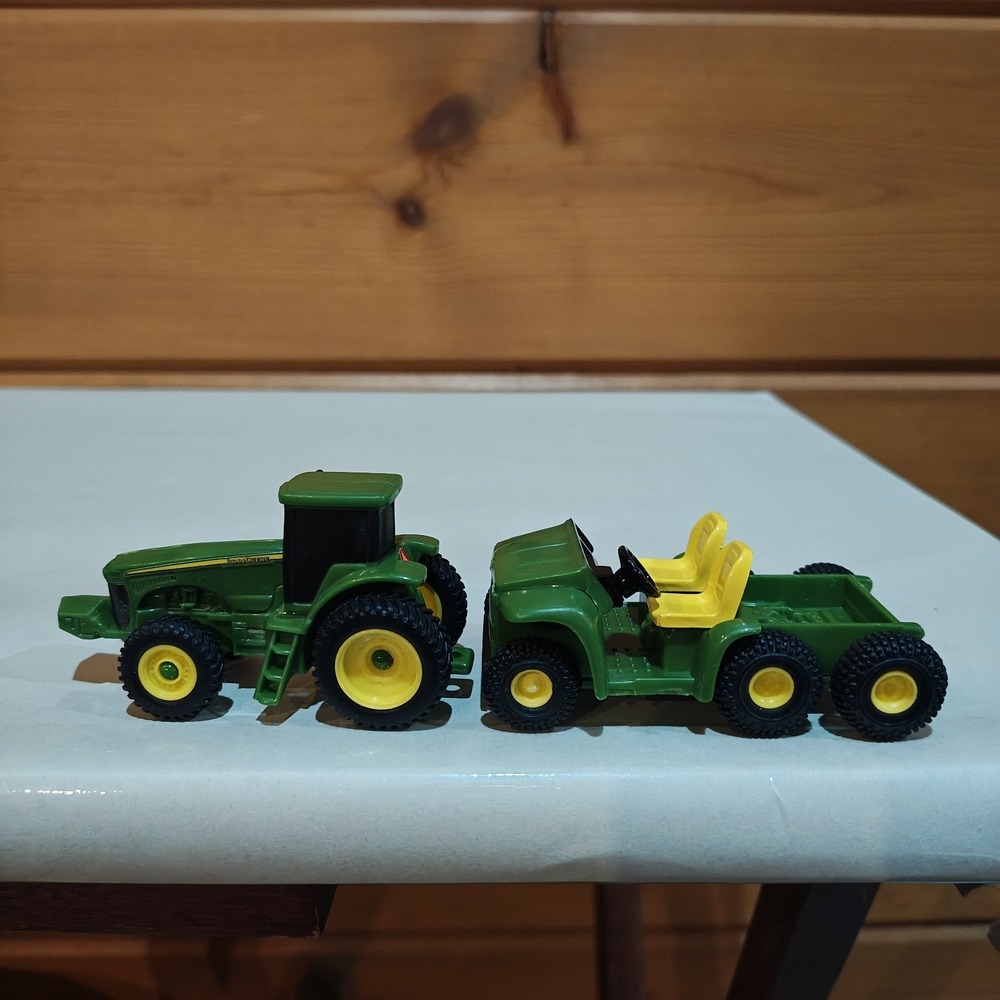 vintage ERTL John Deere green farm tractor plus 6 wheel Amphibious Gator